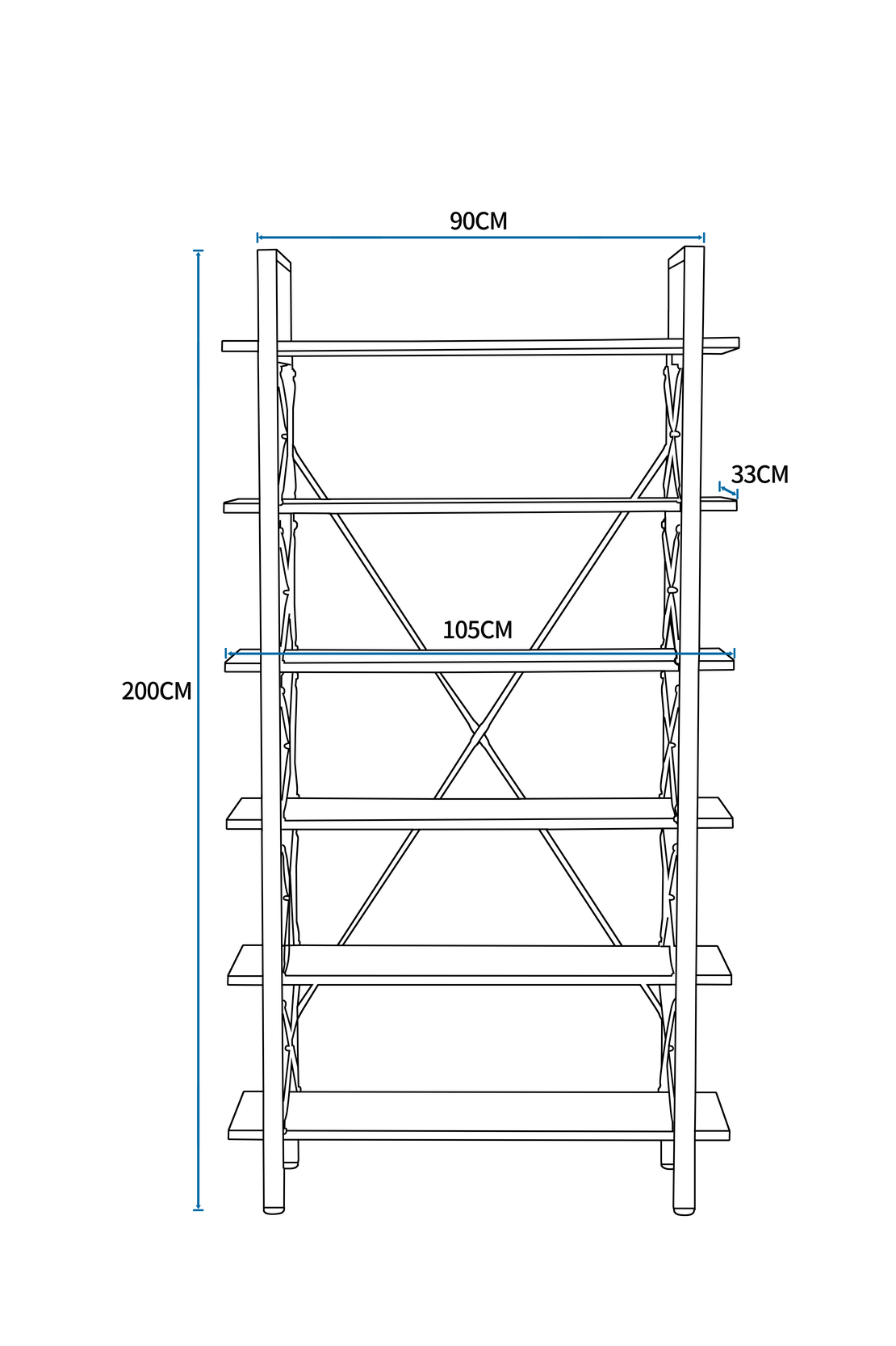 ספריית מדפים מעוצבת 90×200 דגם מאיה Maya | מבית WOODY