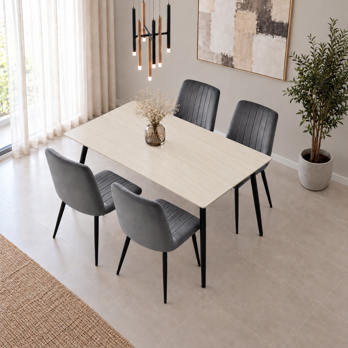 פינת אוכל פלטת קרמיקה 120X70 ס