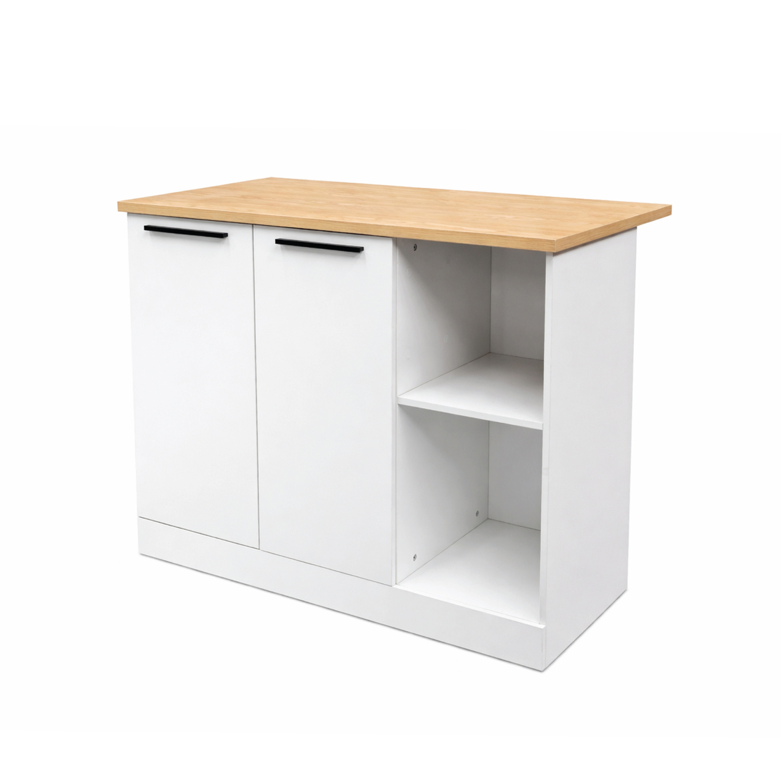 אי למטבח משולב שולחן בר דגם לורן Loren Open לבן משולב עץ | מבית WOODY