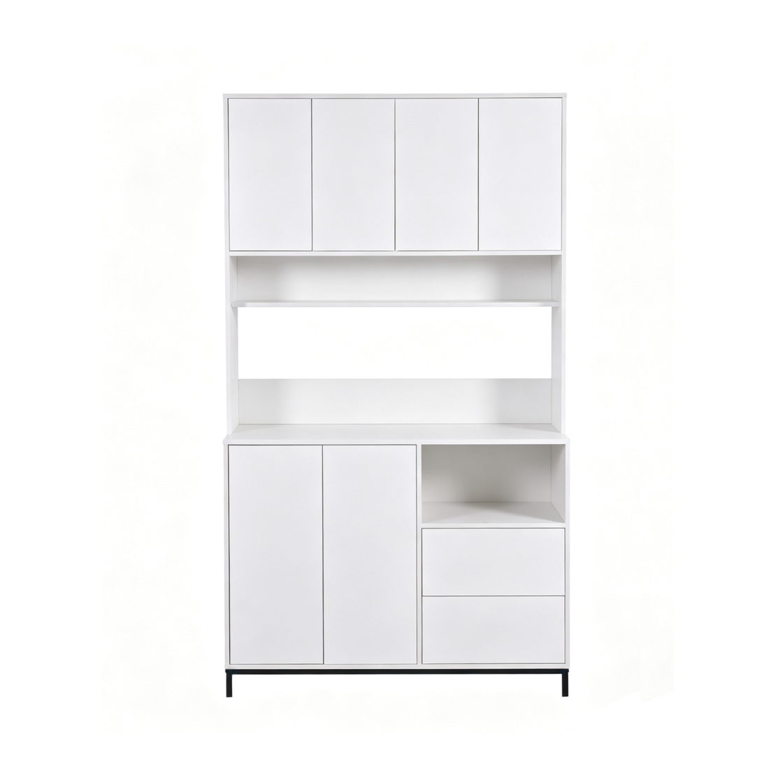 ארון שירות למטבח 120×210 עם מקום למיקרוגל דגם אוריין Orian לבן | מבית WOODY