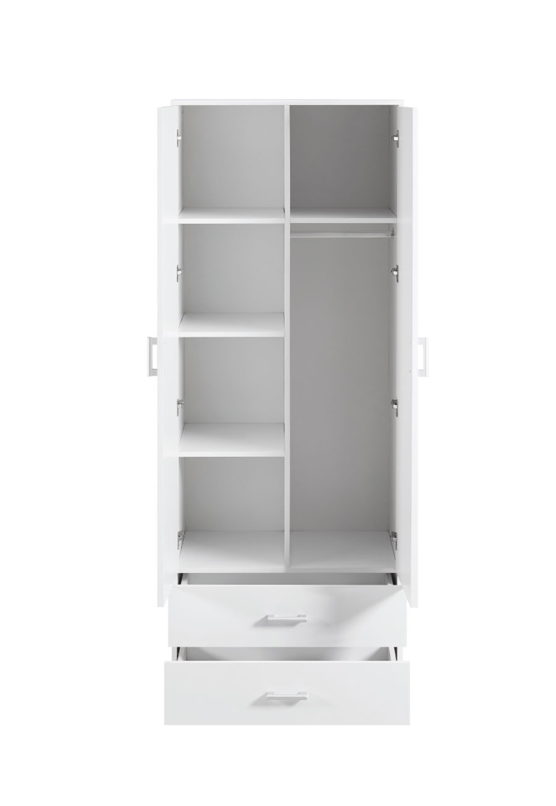 ארון בגדים 2 דלתות 80×220 דגם מתן Matan לבן | מבית WOODY