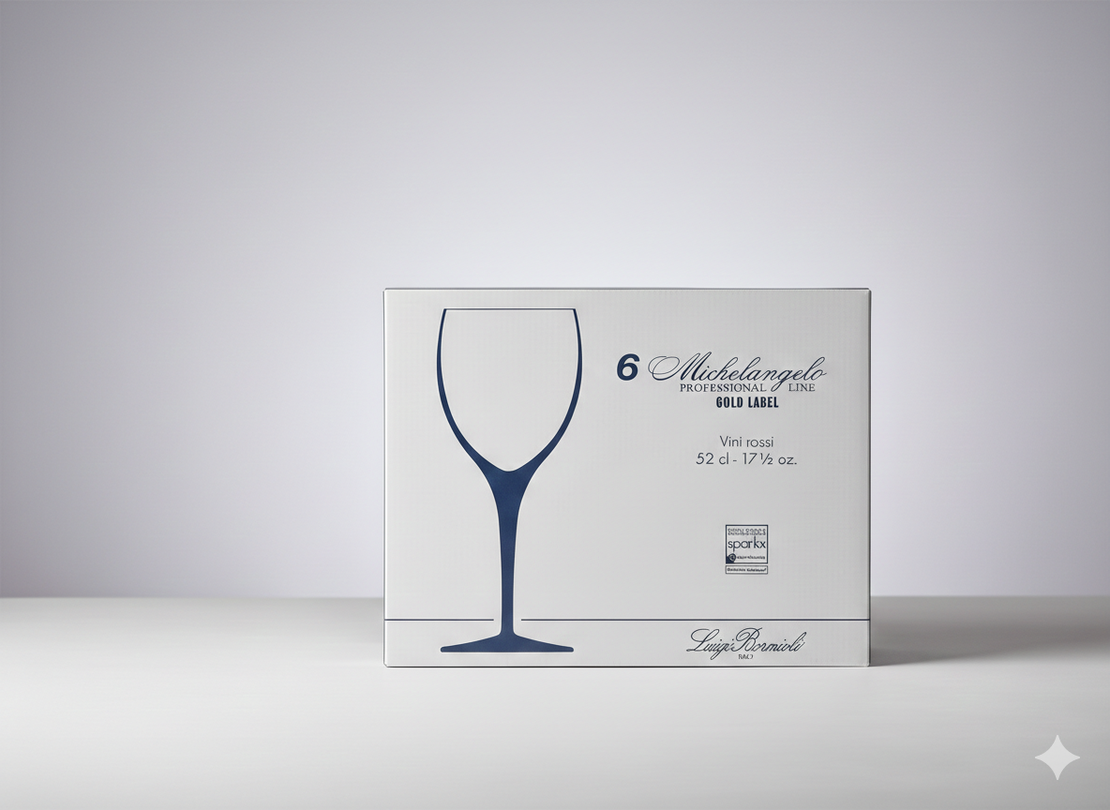 סט 6 כוסות יין אדום קריסטל 520 מ