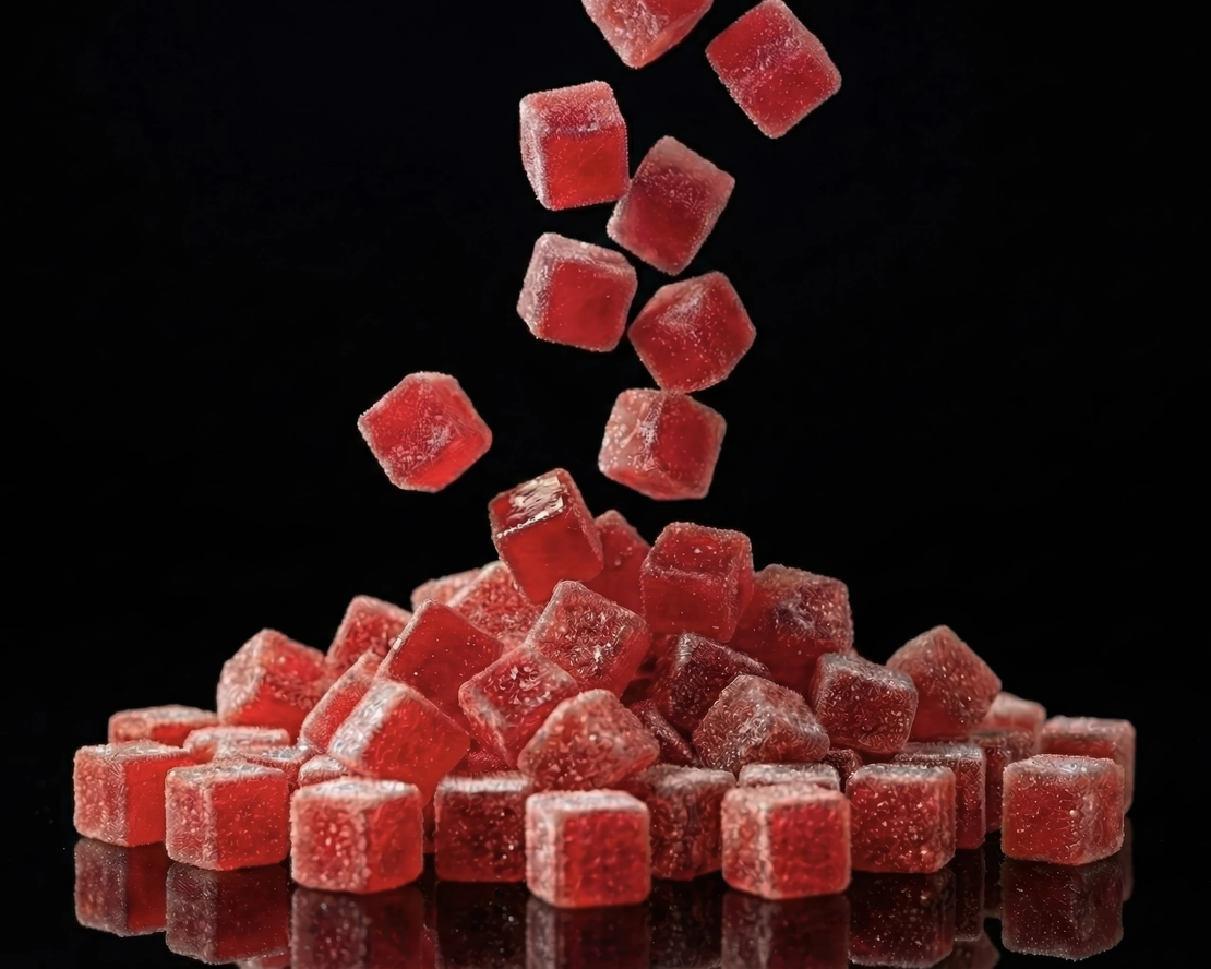 קוביות פרי בטעם פטל | 50גרם