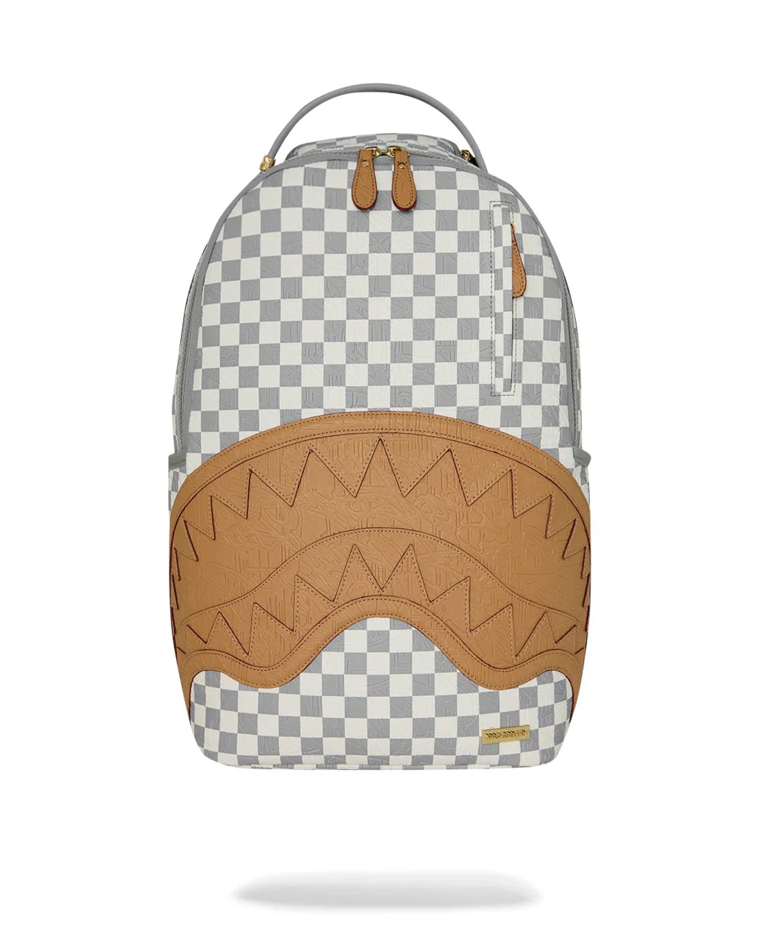 EMBOSSED CREAM CHECK BACKPACK