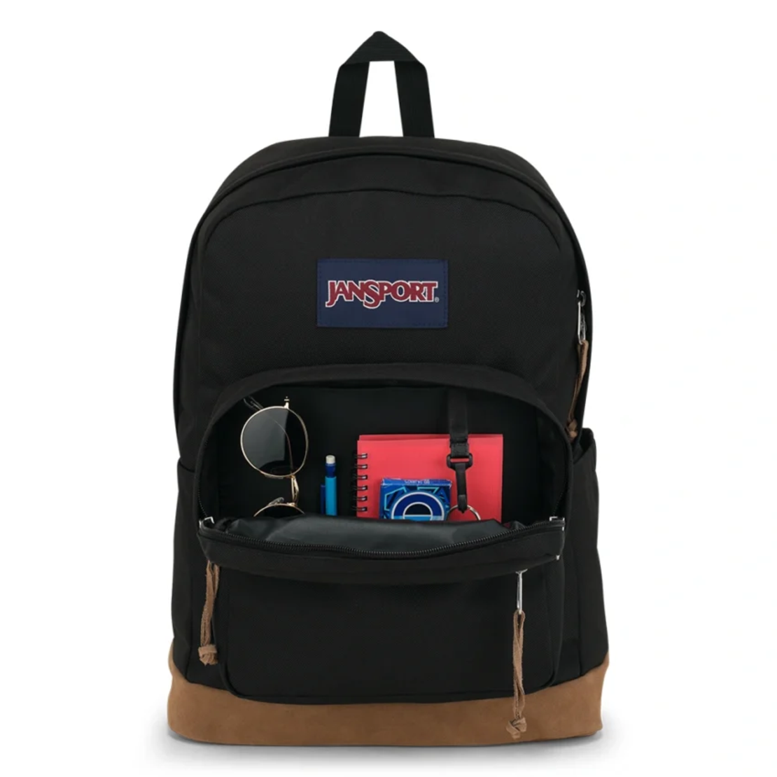 תיק גב ג'נספורט JanSport דגם Right Pack - שחור קלאסי משולב עור
