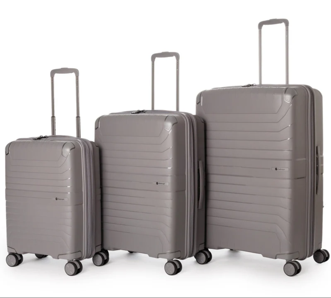 סט מזוודות קשיחות 100% פוליפרופילן – Slazenger דגם Spirit אפור