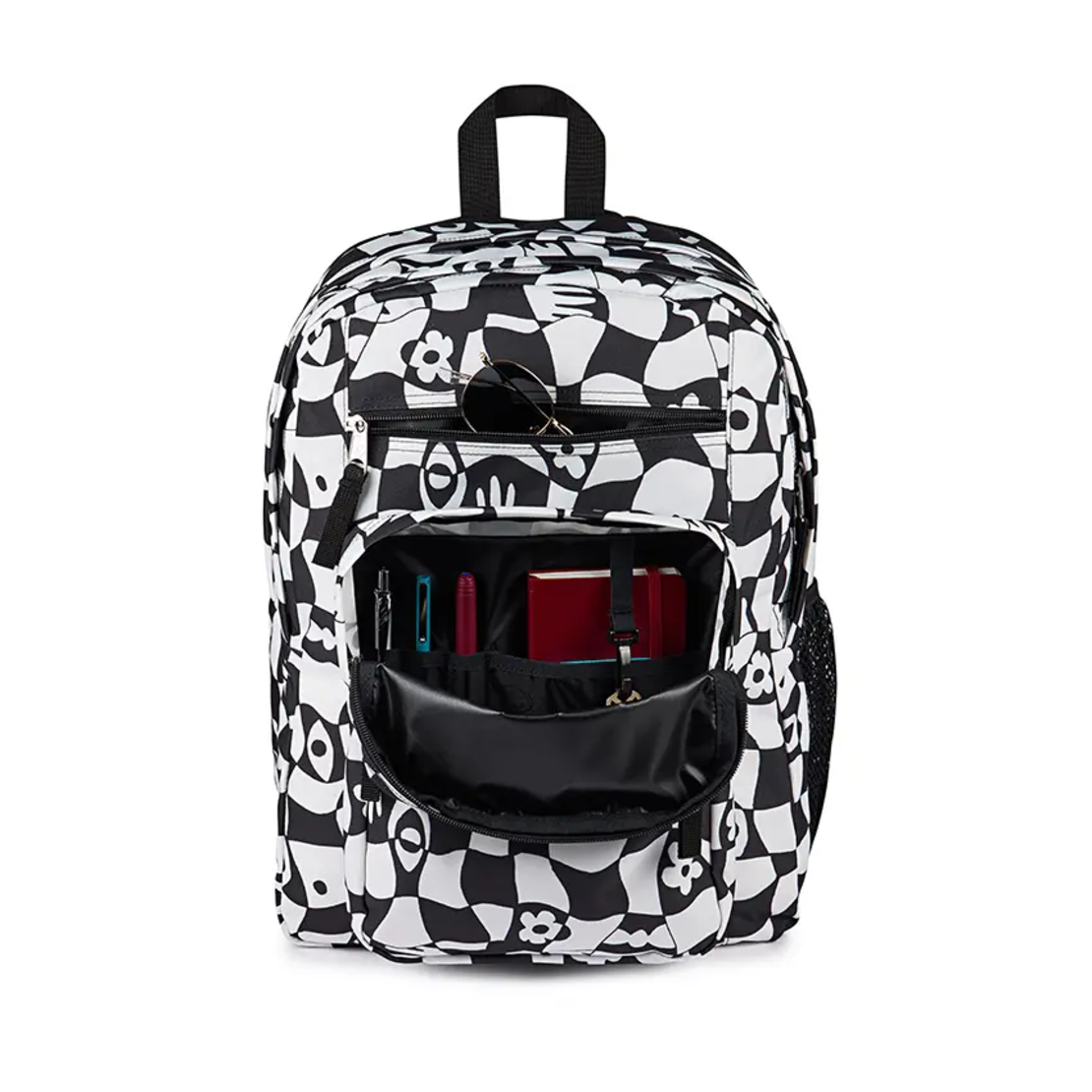 תיק גב ג'נספורט JanSport דגם Big Student - הדפס משבצות שחור לבן מעוות