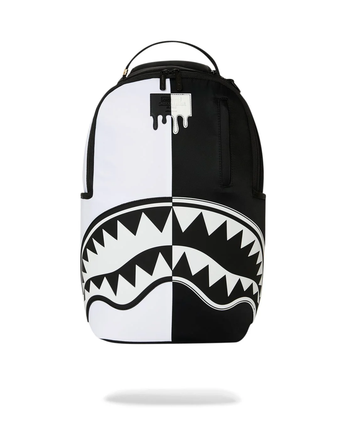 SHARK CENTRAL BLACK AND WHITE STENCIL BACKPACK