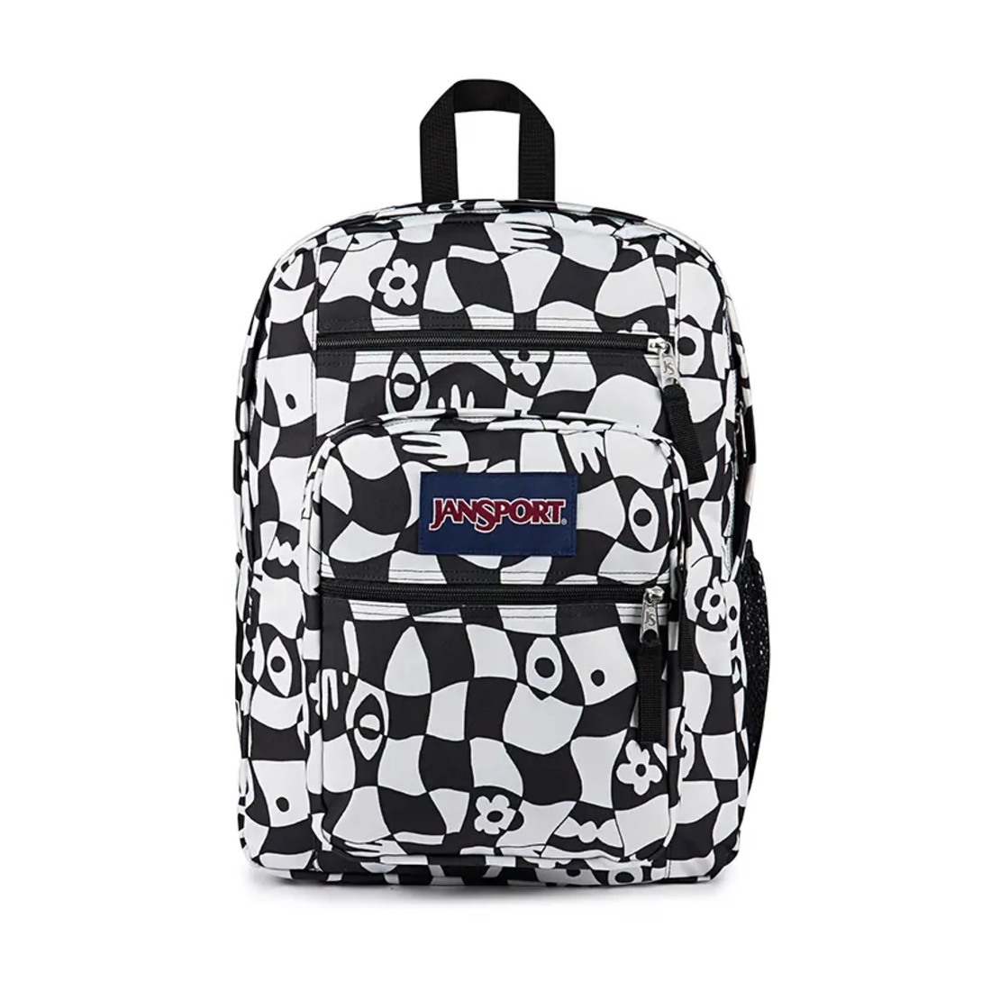 תיק גב ג'נספורט JanSport דגם Big Student - הדפס משבצות שחור לבן מעוות