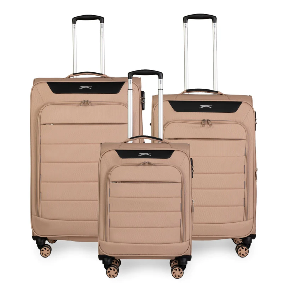 סט 3 מזוודות קלות משקל מבית מותג היוקרה Slazenger דגם C-Lite בז'
