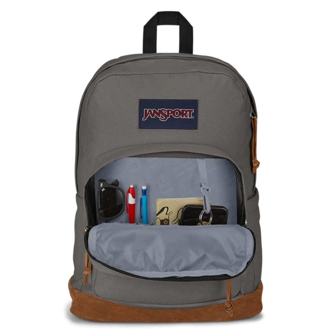 תיק גב ג'נספורט JanSport דגם Right Pack - אפור כהה משולב עור