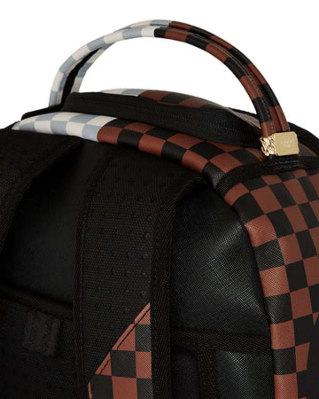 SPLIT BROWN AND CREAM CHECK DLXV BACKPACK