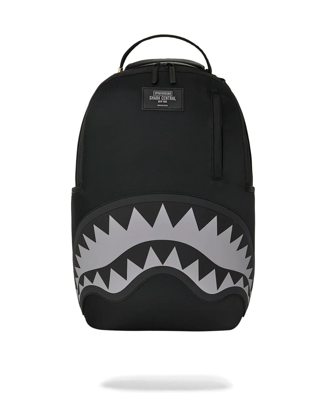 SHARK CENTRAL BLACK NYLON GRAY EMBOSSED BACKPACK