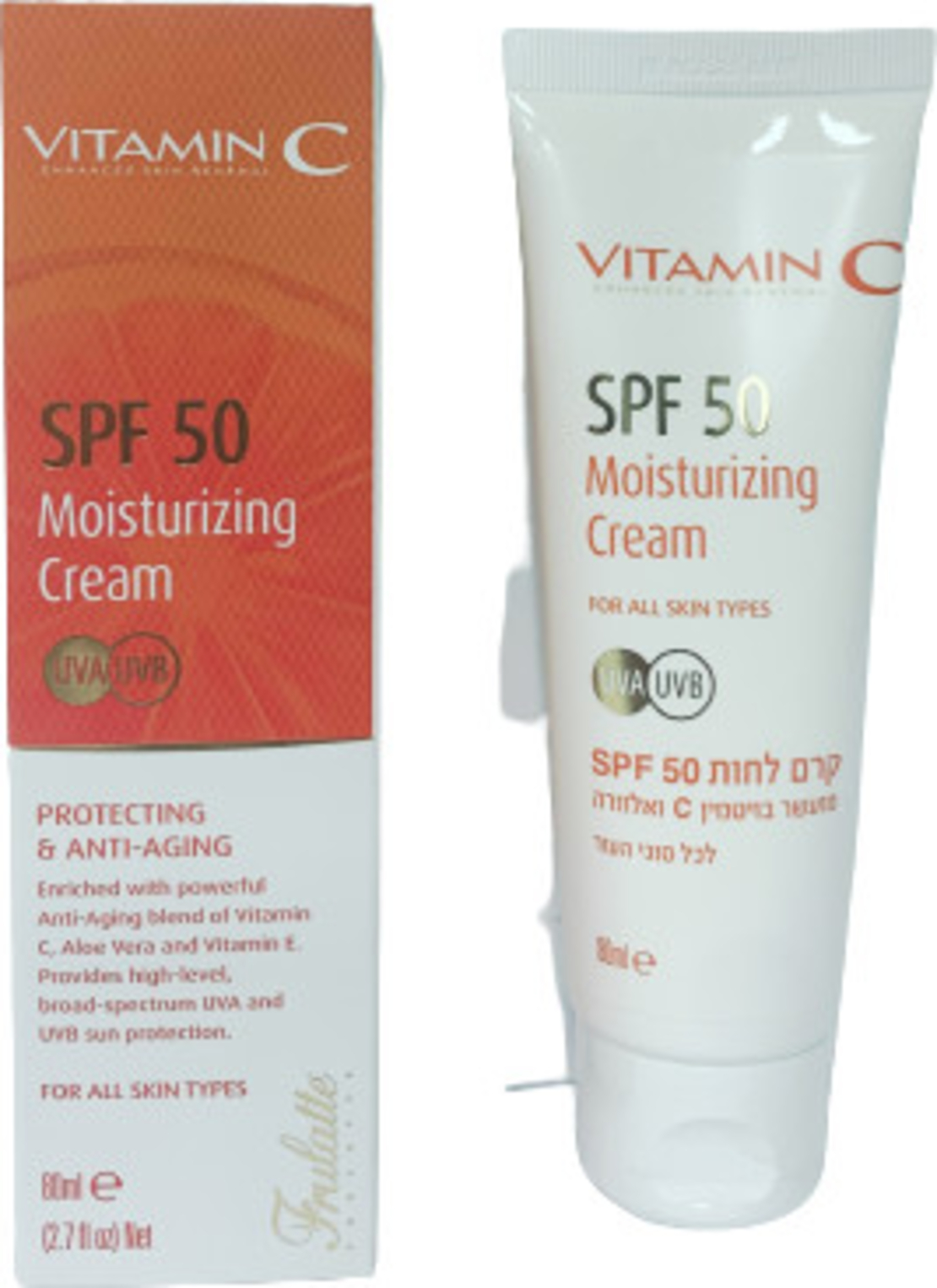 Frulatte - קרם לחות SPF-50 ויטמין C