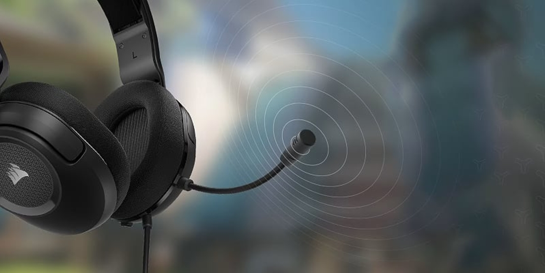 אוזניות קשת חוטיות לגיימינג עם מיקרופון מובנה Corsair HS35