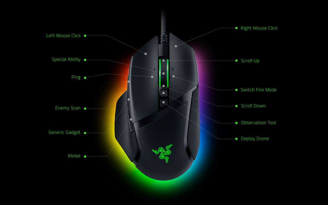 עכבר חוטי RAZER BASILISK V3  RGB