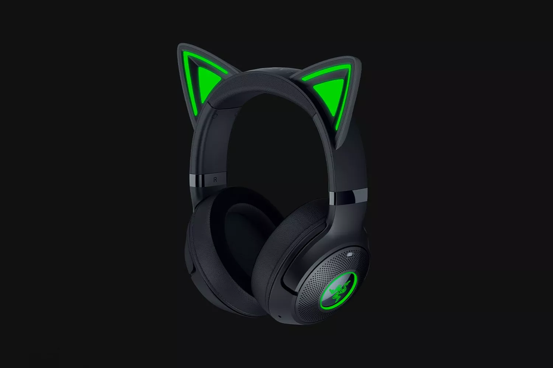 אוזניות גיימינג אלחוטיות עם אוזני חתול Razer Kraken Kitty V2 BT