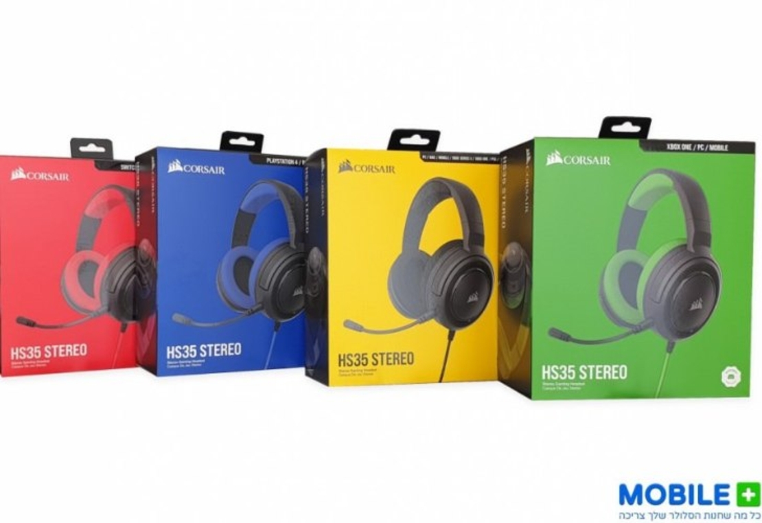 אוזניות קשת חוטיות לגיימינג עם מיקרופון מובנה Corsair HS35