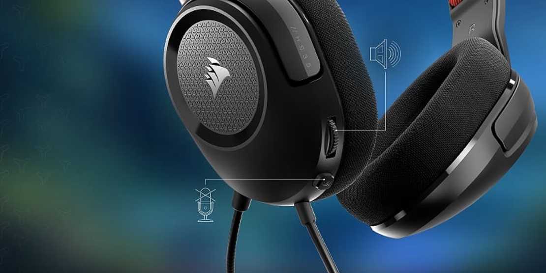 אוזניות קשת חוטיות לגיימינג עם מיקרופון מובנה Corsair HS35