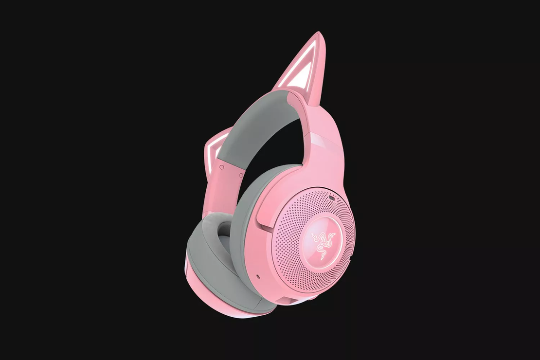 אוזניות גיימינג אלחוטיות עם אוזני חתול Razer Kraken Kitty V2 BT