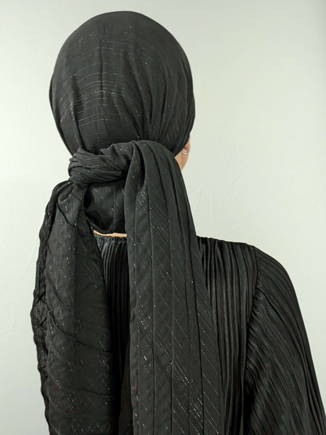 מטפחת לונג פליסה שיפון - שחור