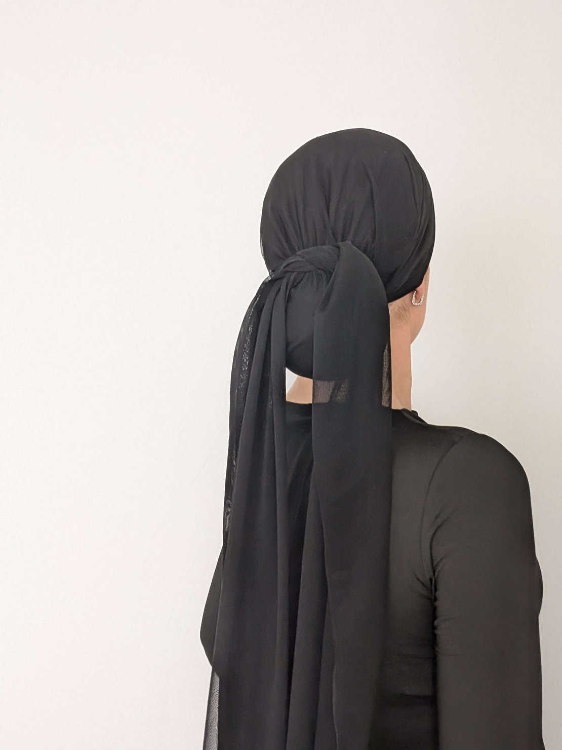 מטפחת לונג רשת - שחורה