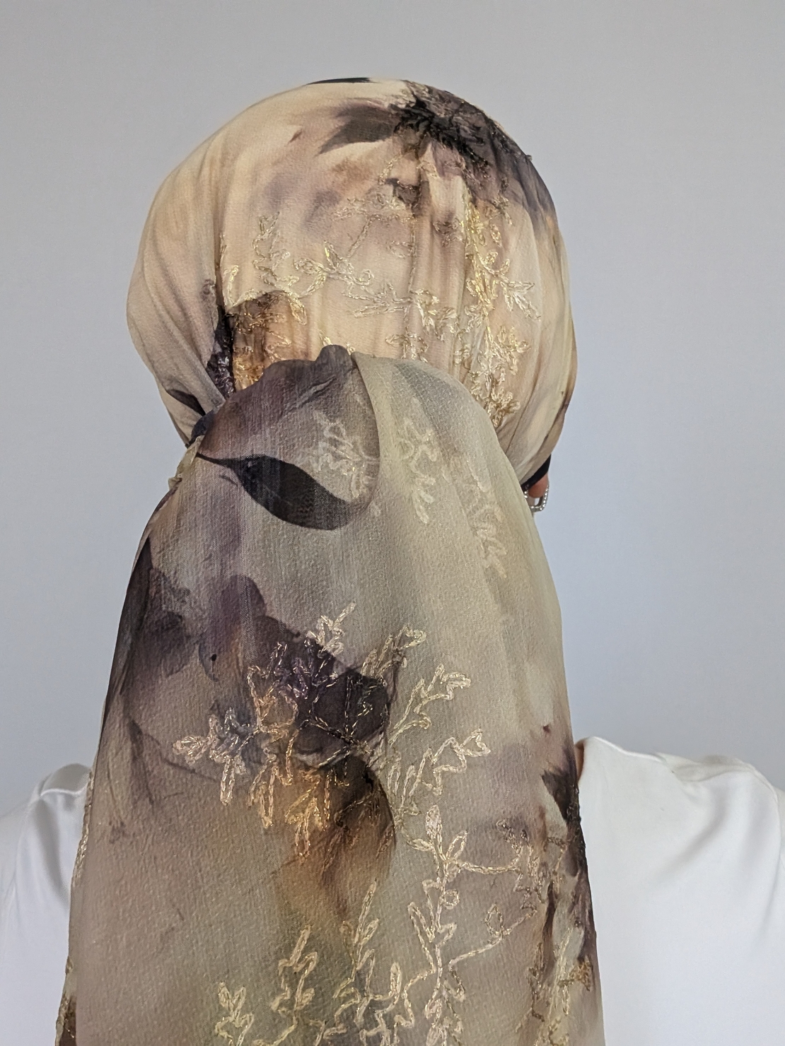 מטפחת לונג הלל - שיפון רקום