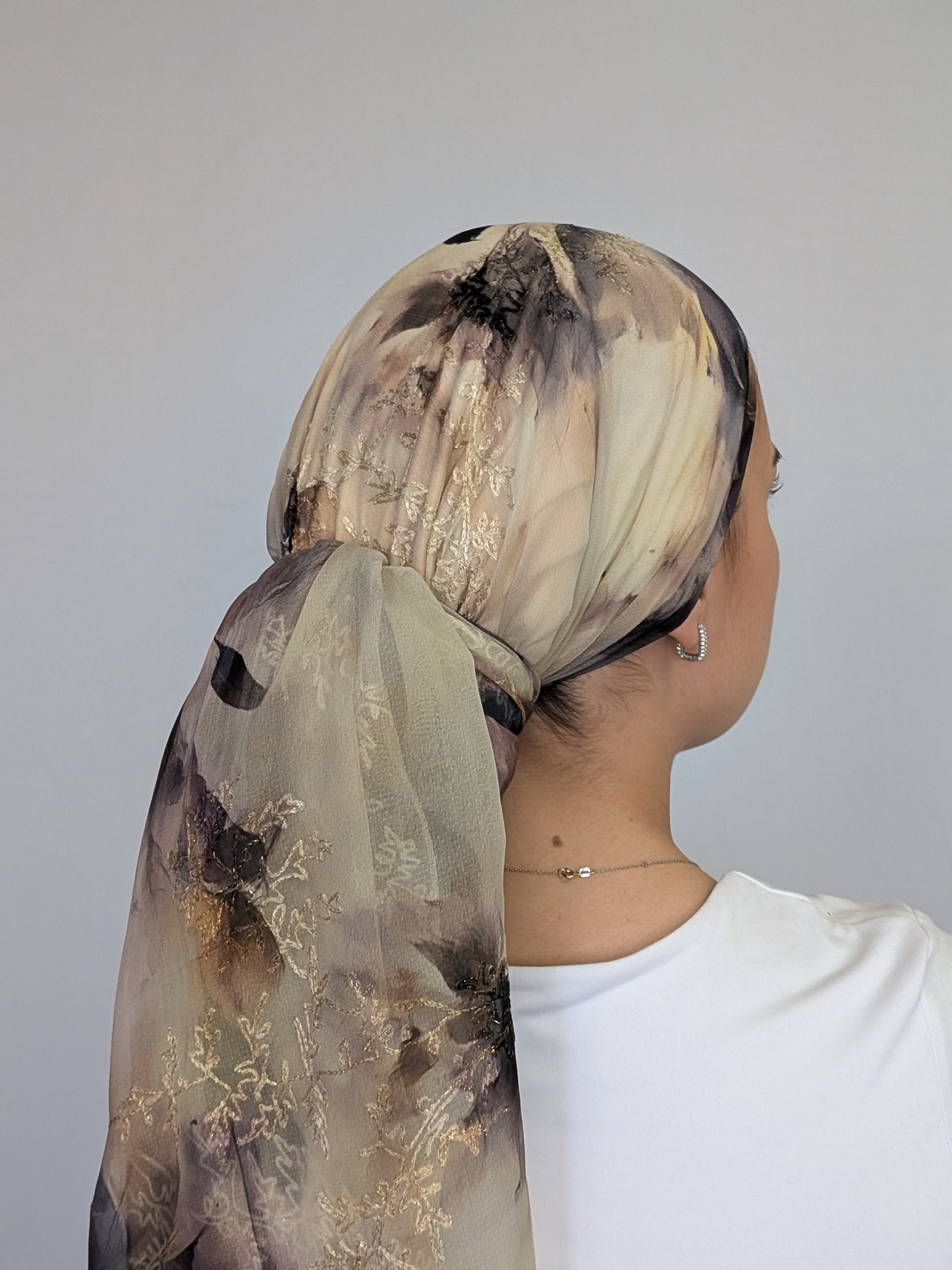 מטפחת לונג הלל - שיפון רקום