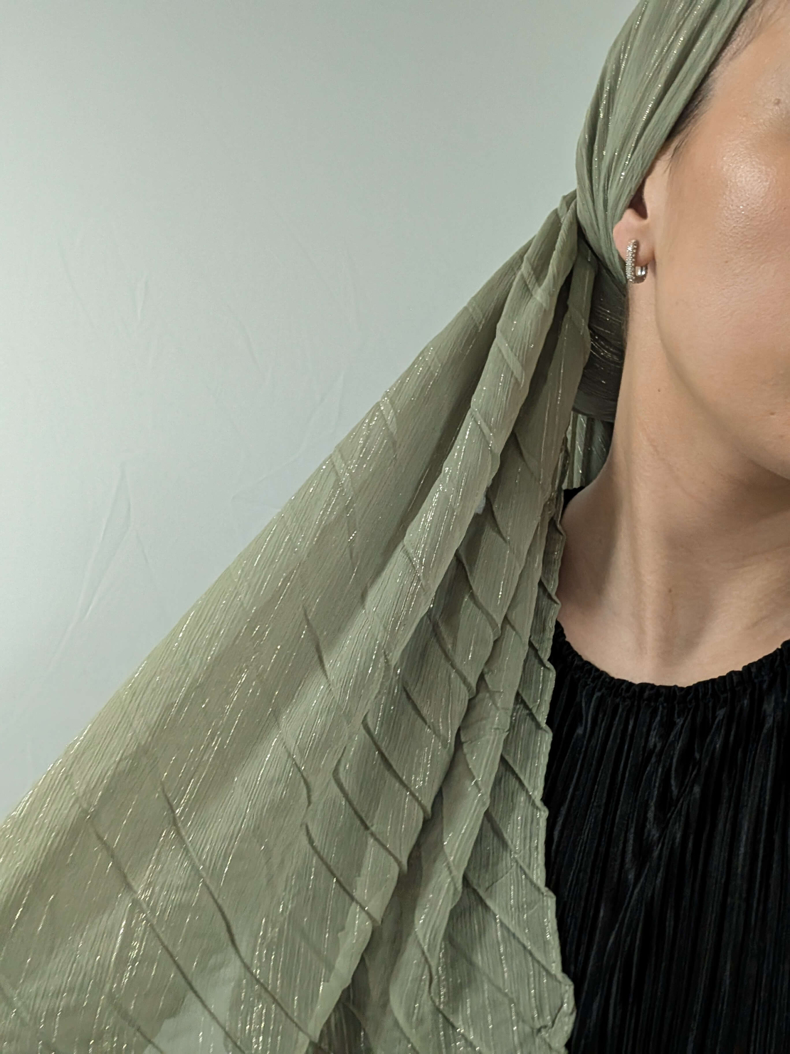 מטפחת לונג פליסה שיפון - ירוק