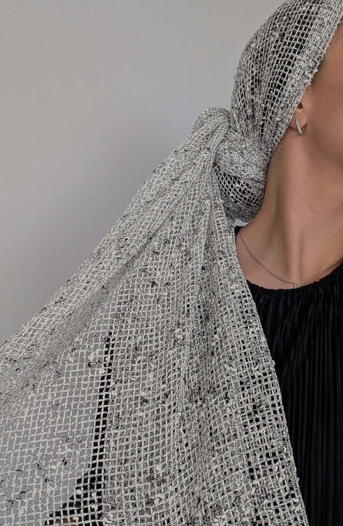 מטפחת לונג רשת - לבן