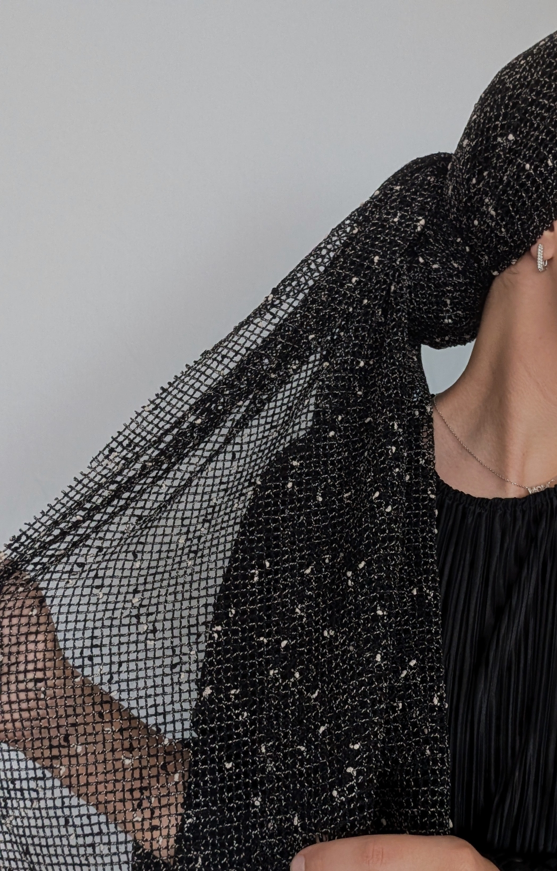 מטפחת לונג רשת - שחור