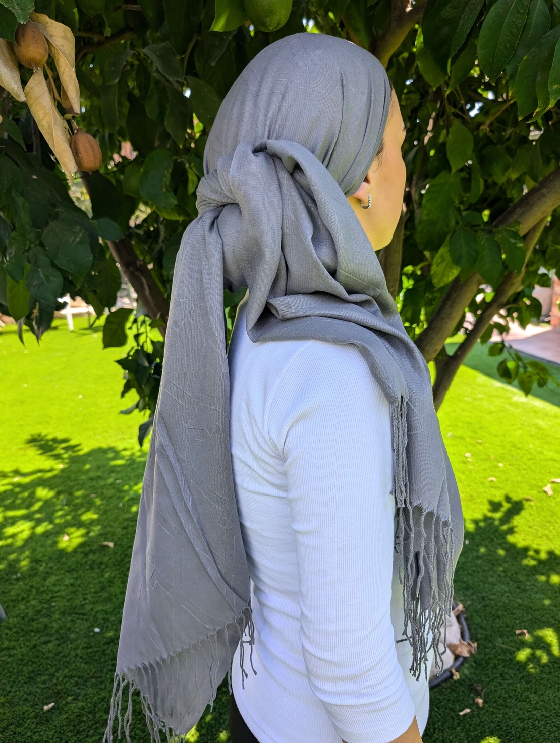 מטפחת לונג פרנזים - אפור