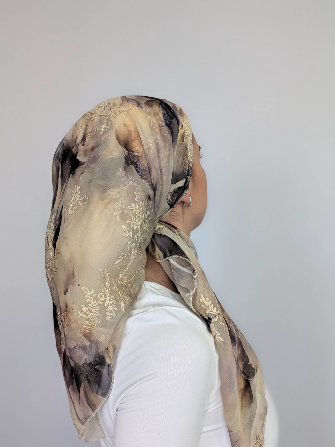 מטפחת מרובעת הלל - שיפון רקום