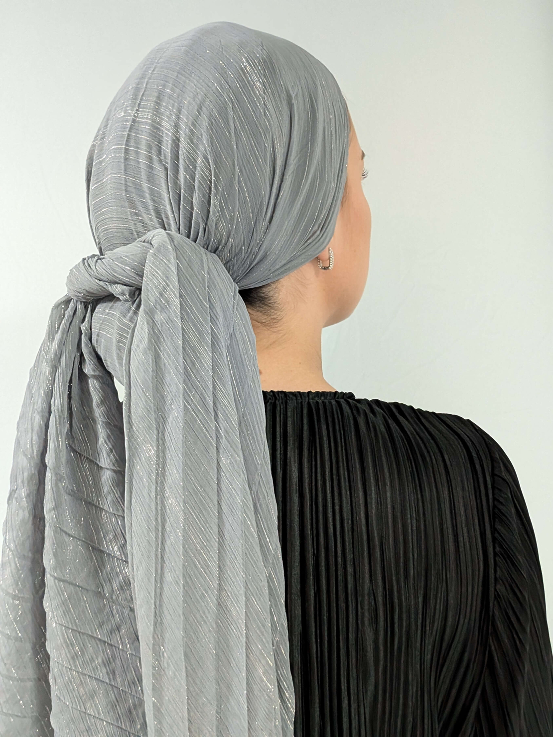 מטפחת לונג פליסה שיפון - אפור