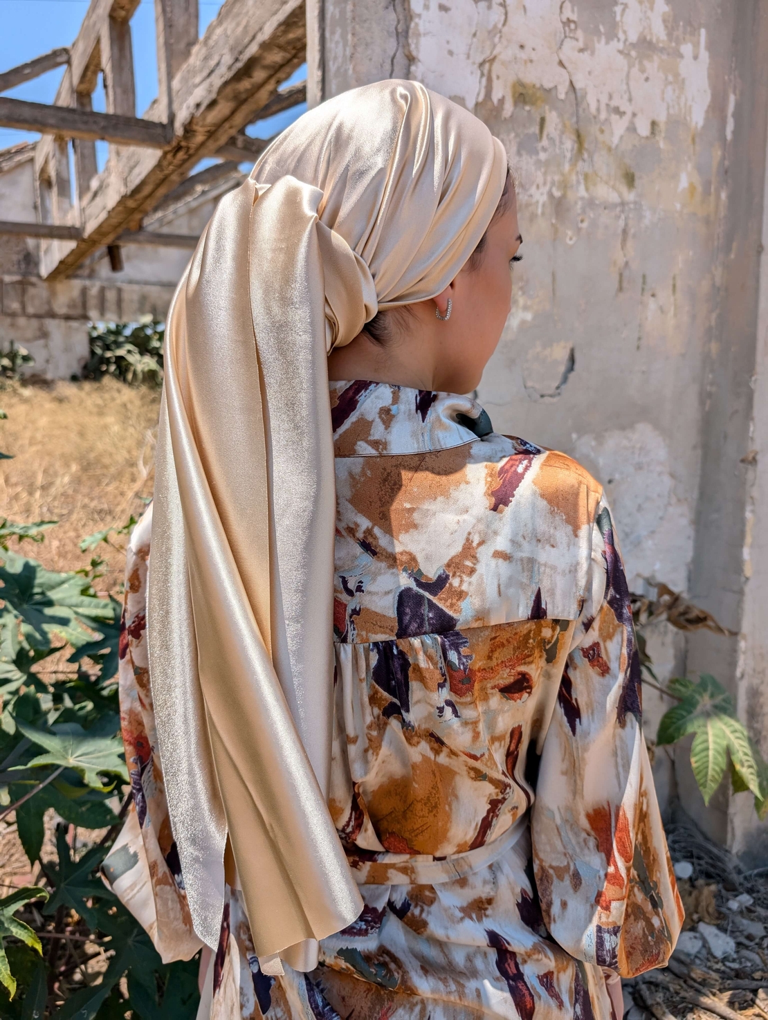 מטפחת לונג עטרה - שמנת