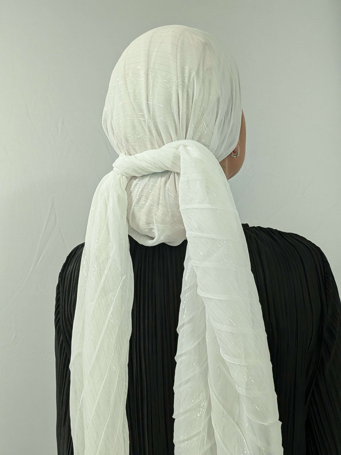 מטפחת לונג פליסה שיפון - לבן