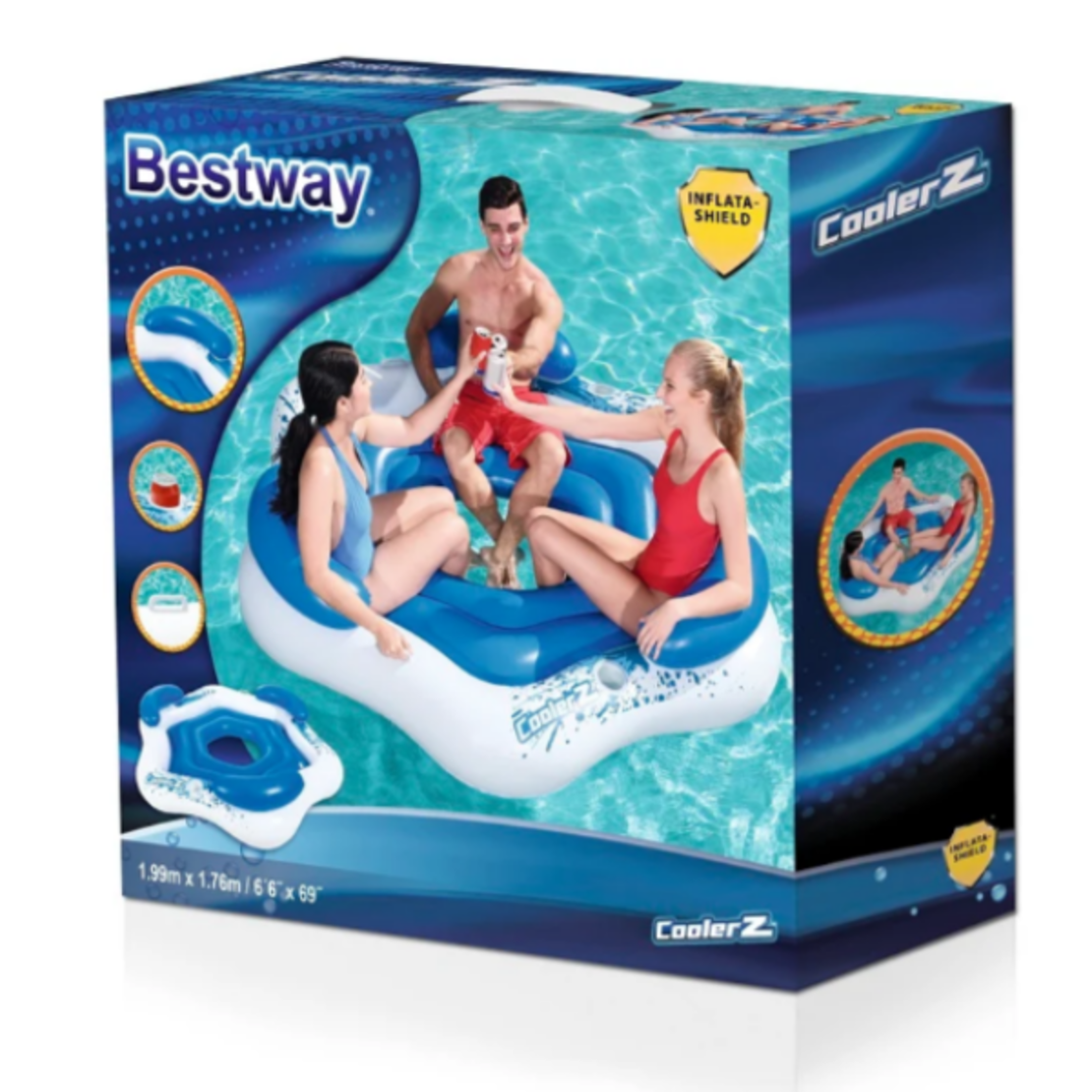 אי צף מתנפח לבריכה / ים כולל משענת גב מבית Bestway