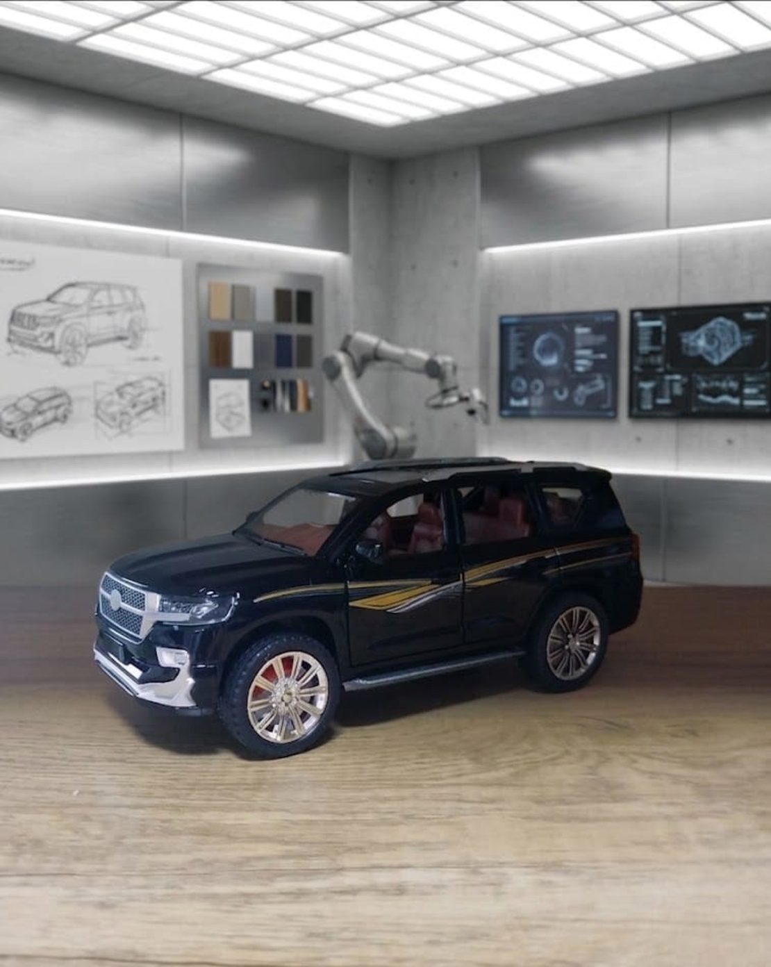 דגם רכב מתכתי בהדמיה לרכב שטח אמיתי | מכונית צעצוע יוקרתית לאספנים