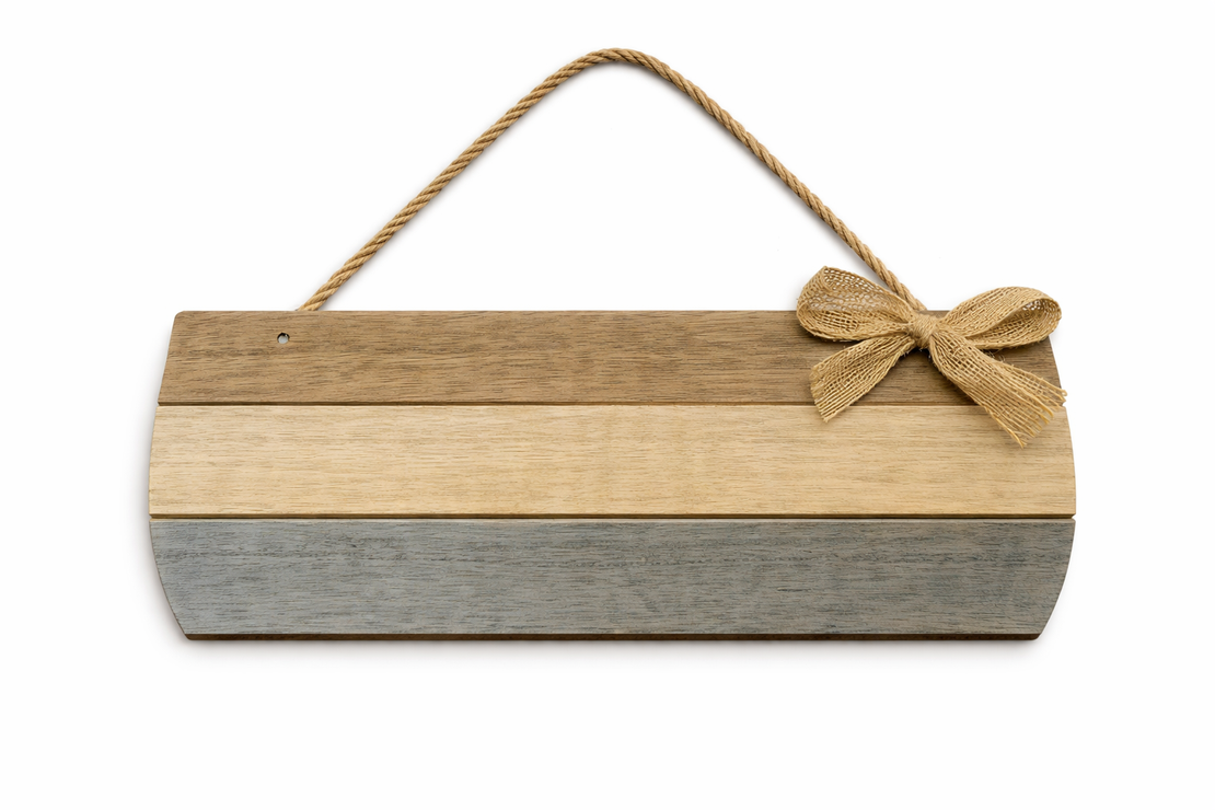 שלט עץ דקורטיבי Welcome לתלייה  בסגנון כפרי