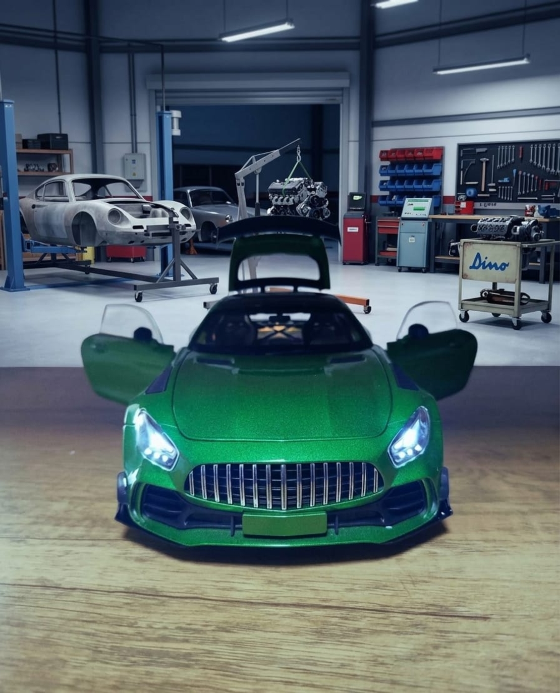 רכב ספורט מתכתי  בהדמיה לרכב אמיתי  | מכונית יוקרה מיניאטורית