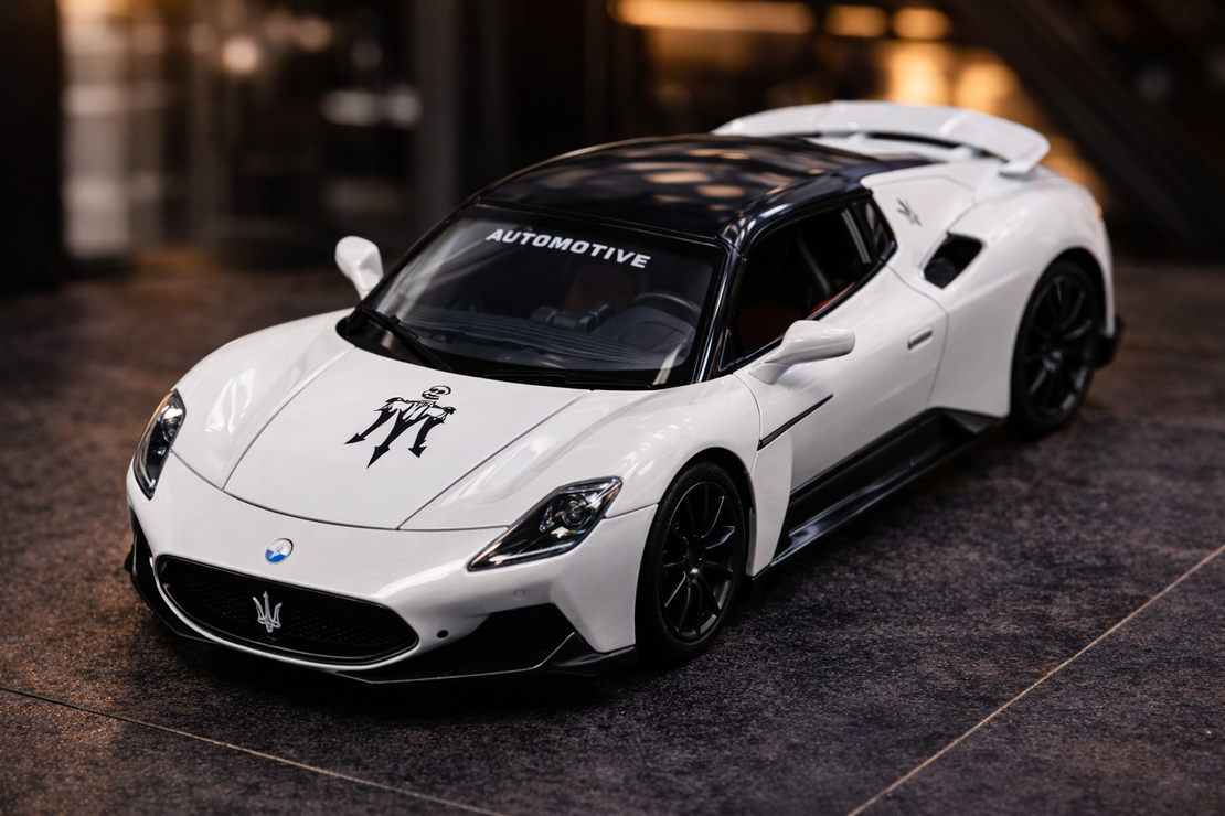 דגם רכב ספורט מתכתי Maserati | מכונית יוקרה מיניאטורית | בהדמיה לרכב אמיתי