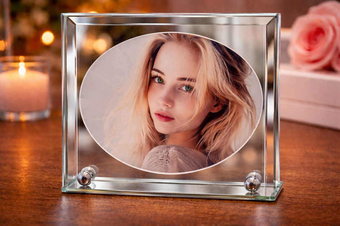 מסגרת תמונה זכוכית לשולחן | מסגרת זכוכית להדפסה אישית