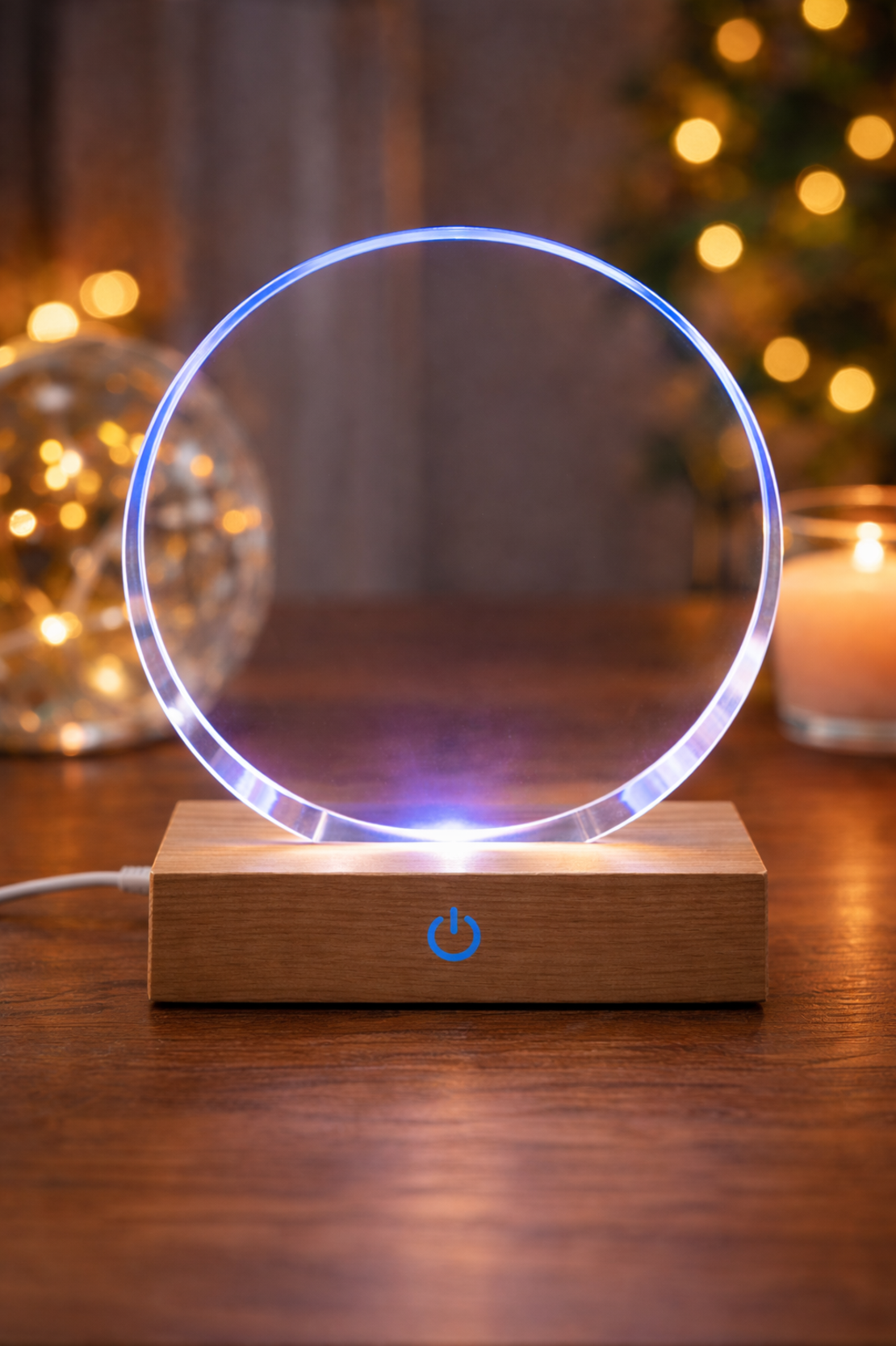 מנורת LED קריסטל עם אפקטים | מנורת לילה דקורטיבית - גודל גדול