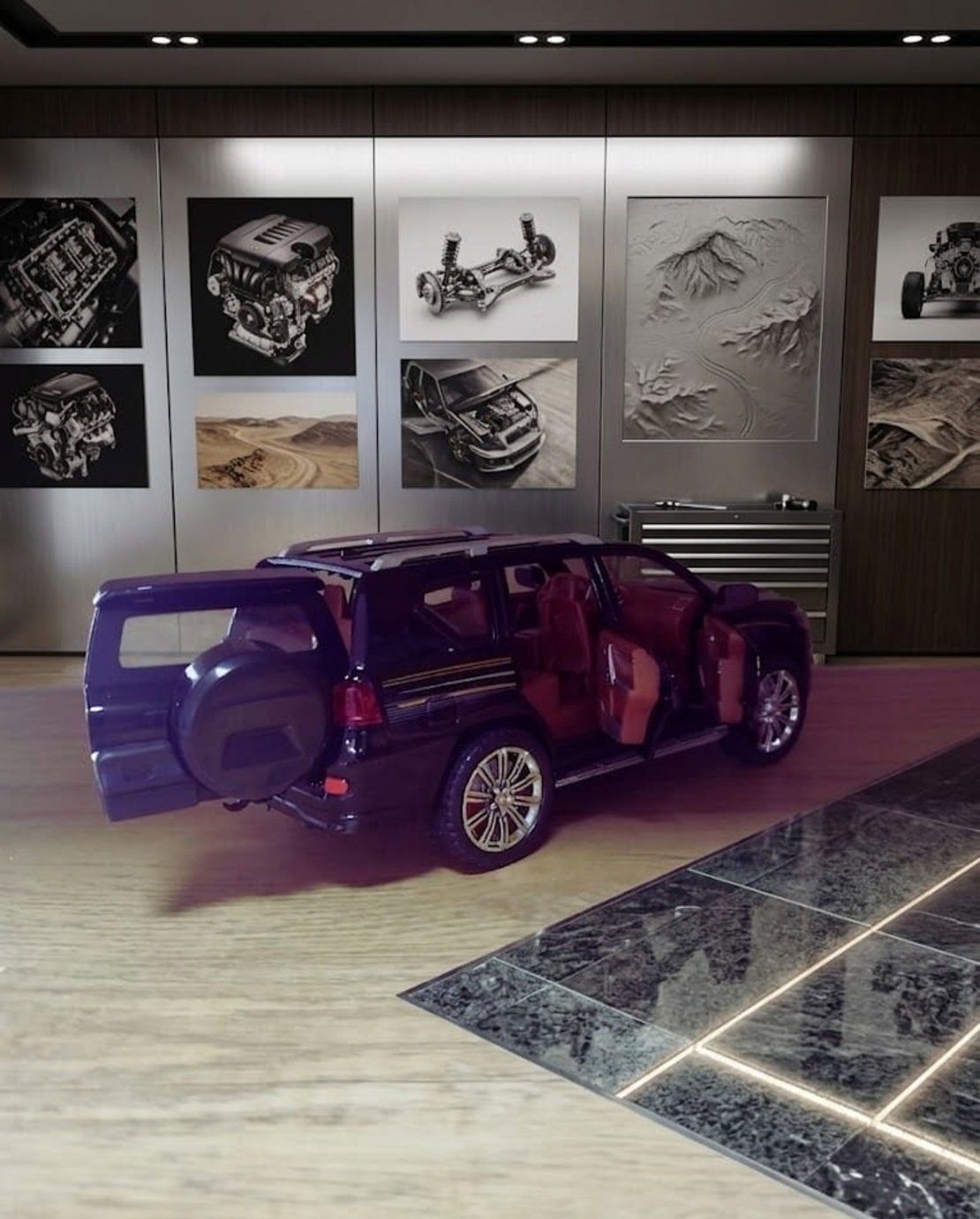 דגם רכב מתכתי בהדמיה לרכב שטח אמיתי | מכונית צעצוע יוקרתית לאספנים