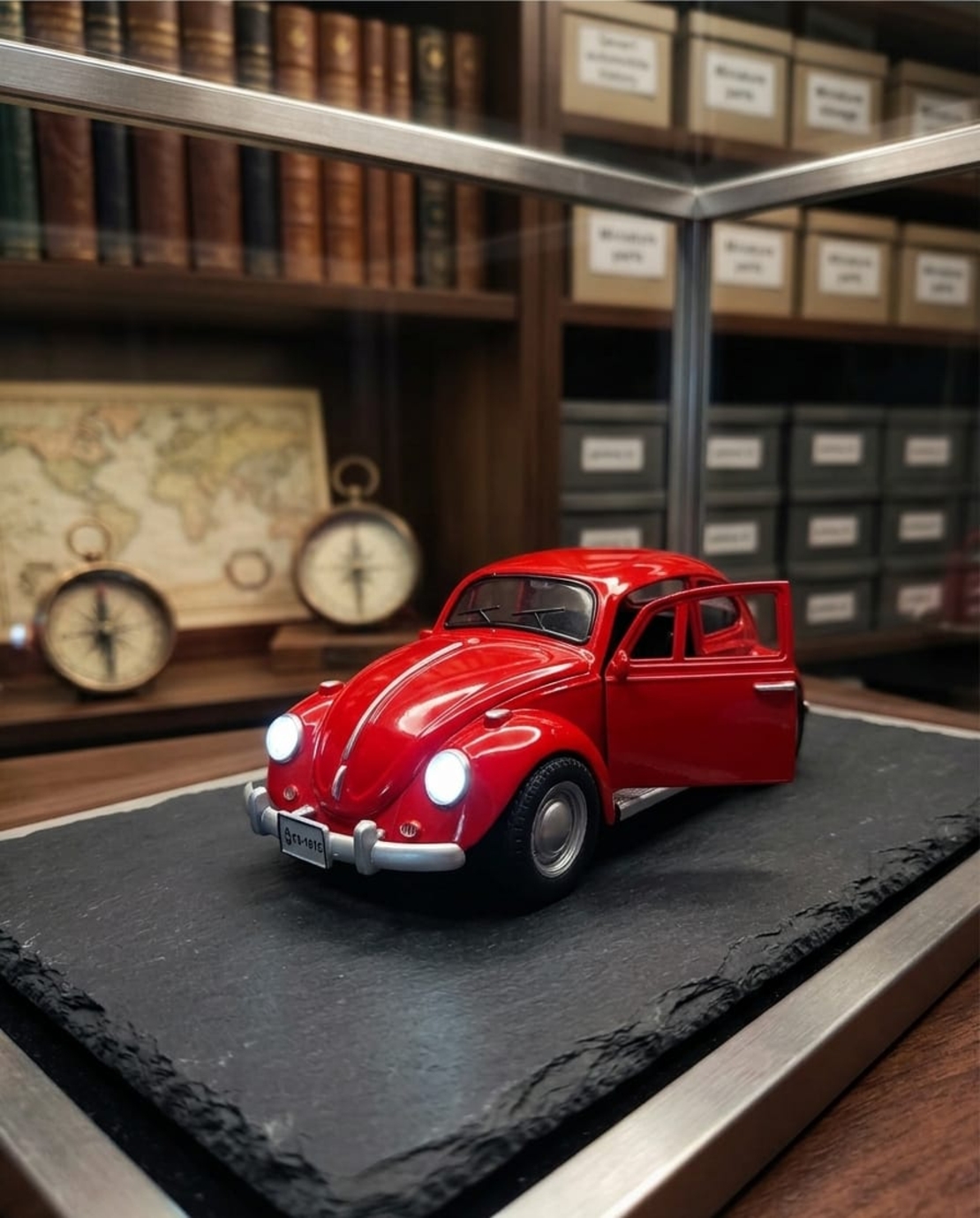 דגם רכב מתכתי לאספנים קלאסי | חיפושית קלאסית מיניאטורית | בהדמיה לרכב אמיתי