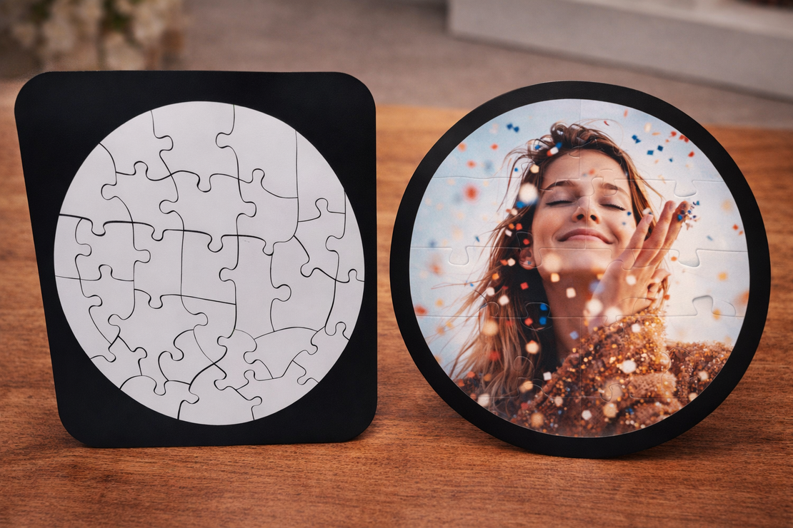 פאזל עגול עם תמונה אישית | מתנה מקורית בהתאמה אישית