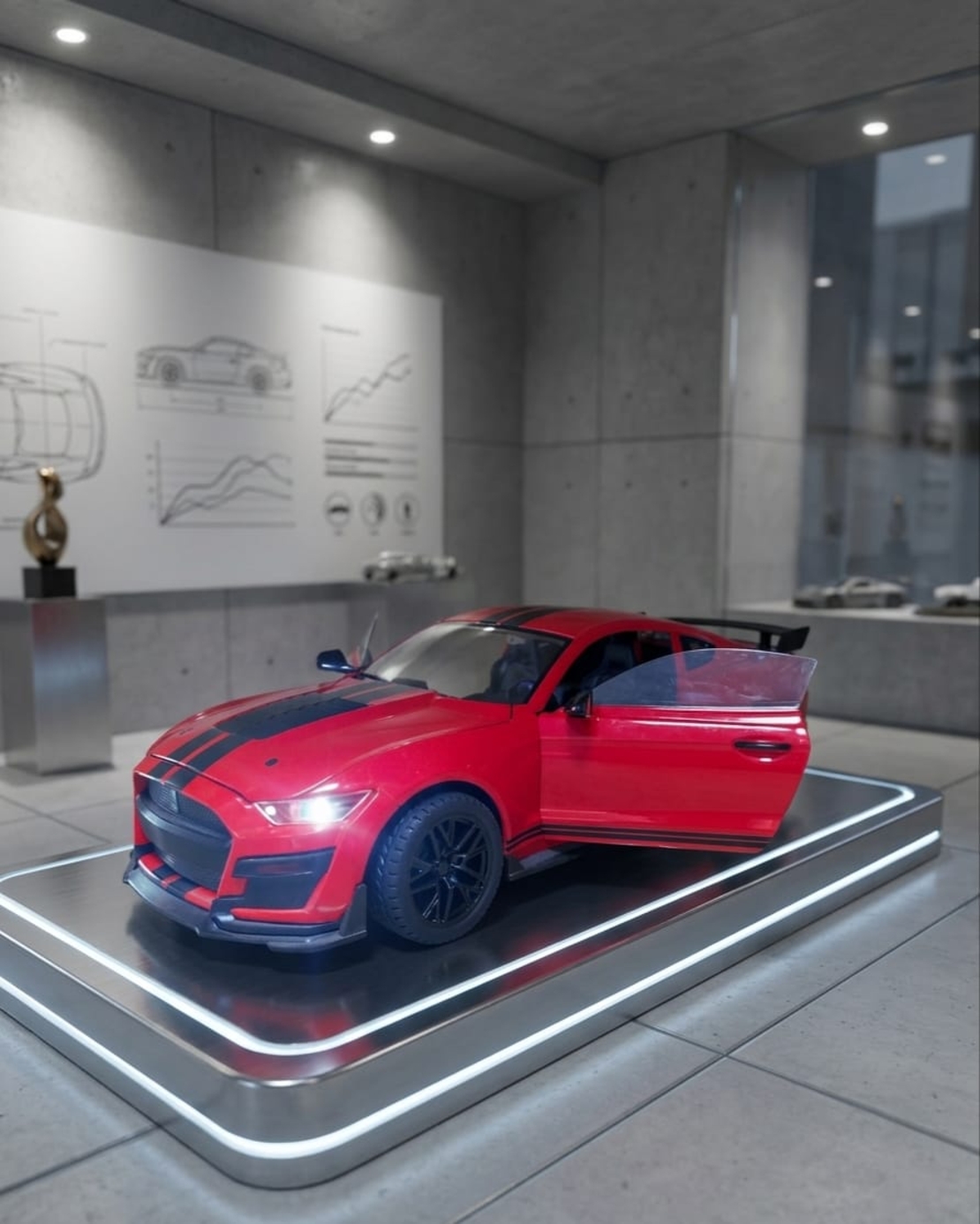 דגם רכב מתכתי ספורט | מכונית מיניאטורית יוקרתית | בהדמיה לרכב אמיתי