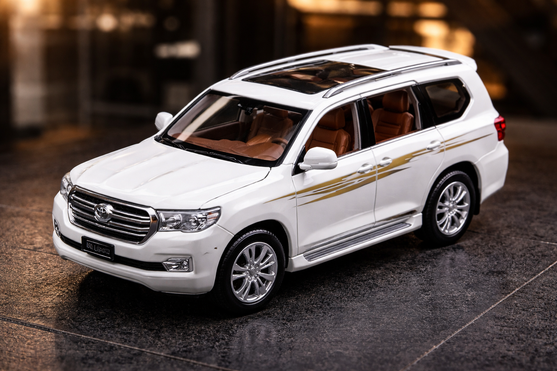 דגם רכב מתכתי Toyota Land Cruiser | מכונית צעצוע יוקרתית | בהדמיה לרכב שטח אמיתי