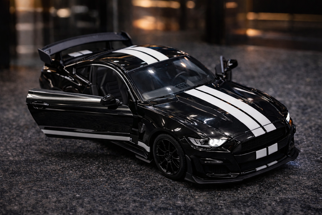 דגם רכב מתכתי Ford Mustang ספורט | מכונית מיניאטורית יוקרתית | בהדמיה לרכב אמיתי