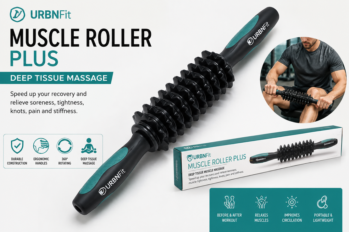 רולר עיסוי ידני לרקמות עמוקות URBNFit Muscle Roller Plus